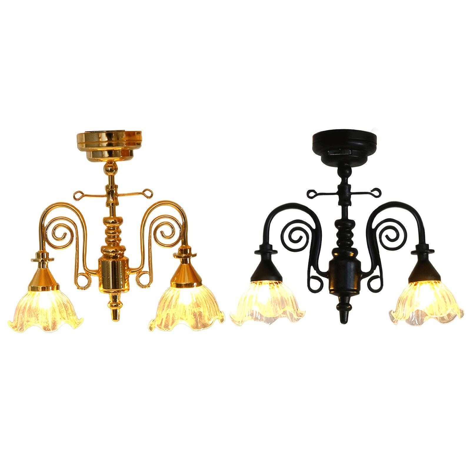 Miniature LED Ceiling Lamp for Dollhouse, Tiny Working Chandelier for Scale Models, Doll House DIY Decoration, Sand Table  Lights, Miniature Luminous Ceiling Lamp