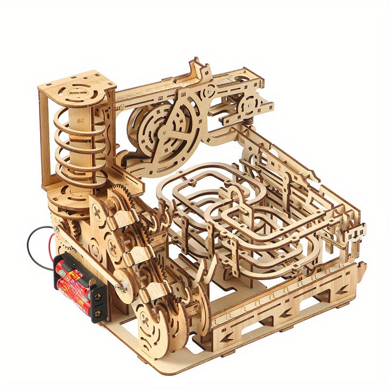 3D Puzzle For Adults, Wooden Ball Track, STEM Project, Two Sets Of Expansion For Male And Female Home Decoration Enthusiasts, High-difficulty Wooden Building Model Holiday Gift Birthday Gift