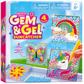 4pcs Window Art, 2-in-1 Gems and Gels Suncatcher, 2 Ways to Play Diamond and Gels, Arts & Crafts Toys for Boys Girls, Christmas Birthday Gifts for Kids Age 6 and Up