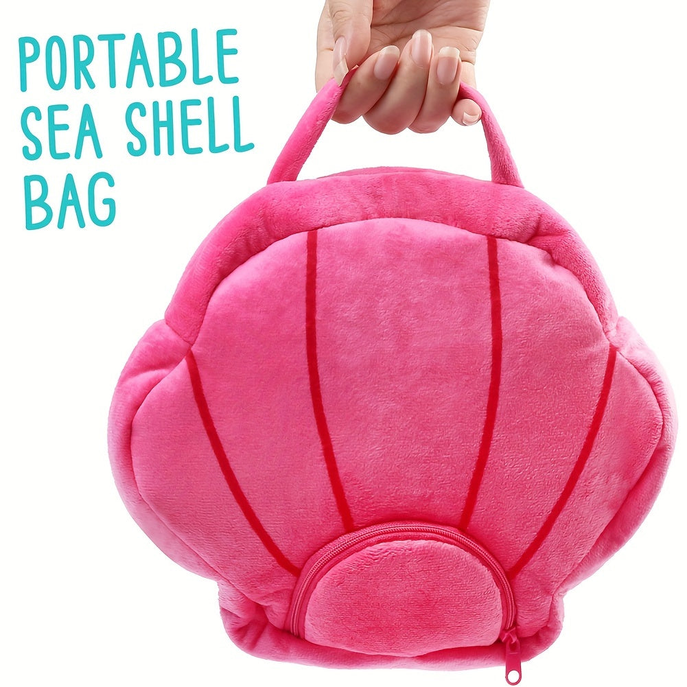 BenBen Ocean Stuffed Animal, 5PCS Small Sea Creature Plush Toys, Shell Carrying Bag Set, Cute Plushies for Baby Kids, Sea Turtle, Octopus, Mermaid, Seahorse, Crab, Girls Birthday Gifts, Christmas Gift