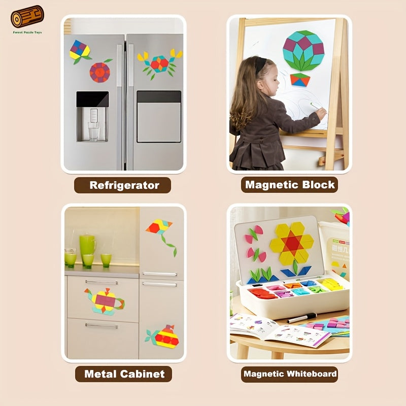 Creative Magnetic Wooden Puzzle, Jigsaw Puzzle Toys, Educational Interactive Educational Toys, Geometric Figures Cognitive Learning, Birthday Gifts, Holiday Gifts