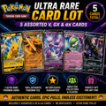 Pokémon TCG Ultra Rare Card Lot – 5 Assorted V, GX & ex Cards | No Duplicates | Authentic Pokémon Collection