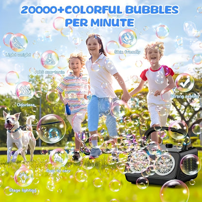 [Double Fan Bubble Machine] 1/ 2 Sets - Party Essential, Atmosphere Bubble Machine, Indoor and Outdoor Children's Toys, Wedding, Birthday, Halloween and Christmas Gifts (excluding Batteries and Foam Liquid), Activities and Entertainment