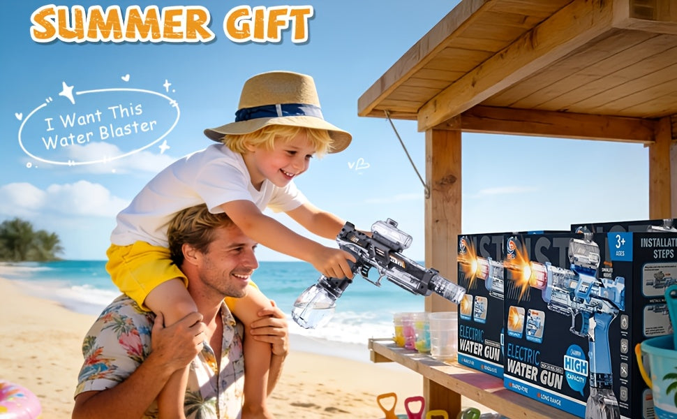 Electric Water Gun For Kids Ages 3-6, Auto Squirt Guns Toys, Large Tank With Sound & Light, Summer Outdoor Pool Beach Party Toys. Birthday Gifts For Boys Girls.