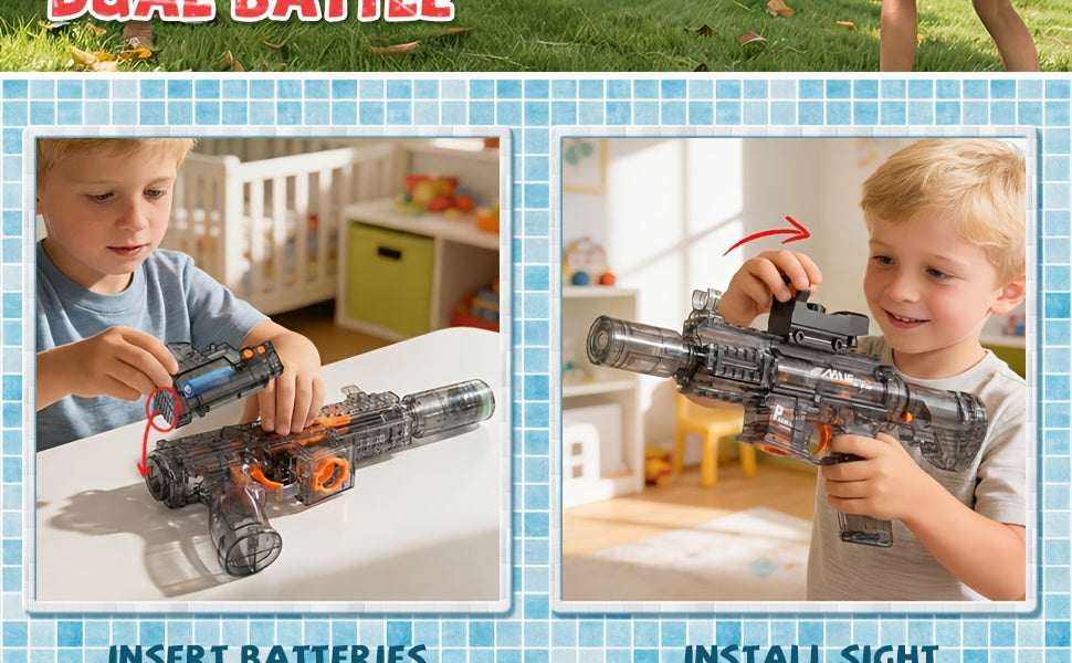 Electric Water Gun for Kids Ages 3-6, Auto Squirt Guns Toys, Large Tank with Sound & Light, Summer Outdoor Pool Beach Party Toys. Birthday Gifts for Boys Girls.