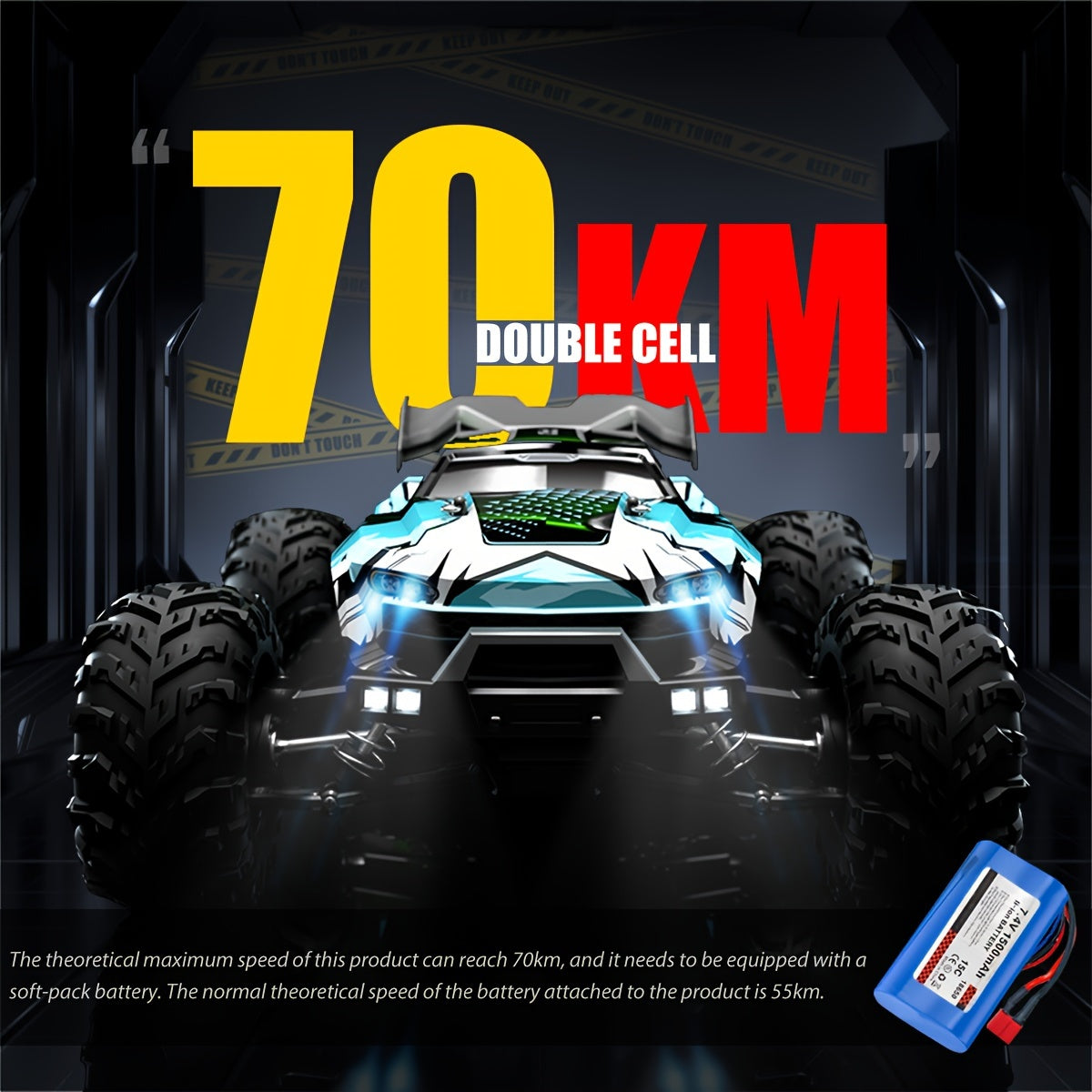 Top Speed Of 70KM/H, 2.4G1:16 Four-wheel Drive High-speed Off-road Vehicle, Designed with A Simulation Structure, Suitable As A Birthday Gift