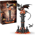 Black Dragon Guardian Tower Dragon Castle Building Assembly Model Halloween Gift Dark Black Magic Tower