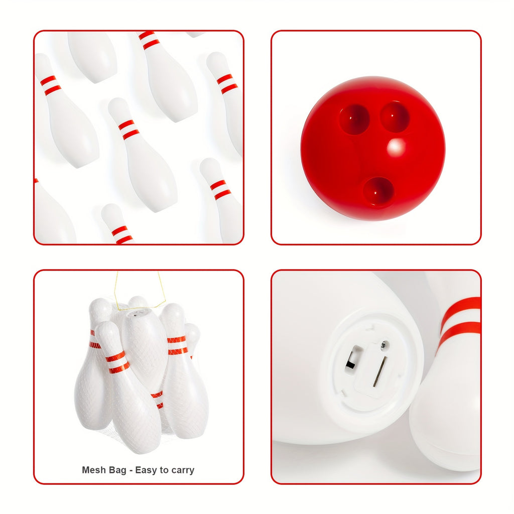 Light Up Kids Bowling Set Includes 10 Pins And 2 Balls, Bowling Pins Toy Set For Kids Toddler Indoor & Outdoor Games For Boys Girls 12Pcs, Height 7.87inch