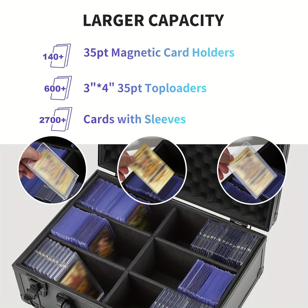 35Pt 3" X 4" Rigid Card Top Loads Storage Box For, with Safety Lock Settings, Sports Card Storage Boxes for Trading Cards, for PSA BGS SGC Top Loads Sports Card, Hardboard Box