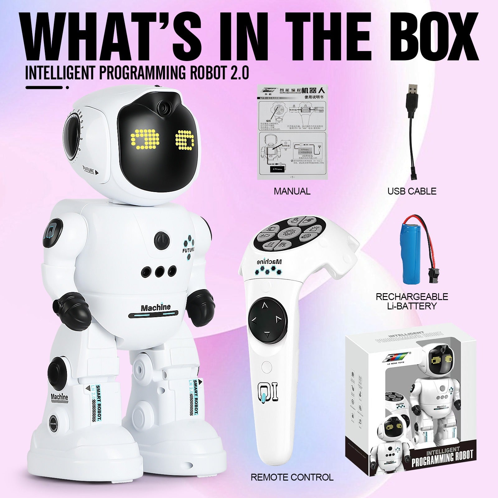 Voice Control Robot Remote Control Robo Toys Infrared RC Robots with Gesture Control LED and Voice Interactive Intelligent Warriors as Gift for Kids