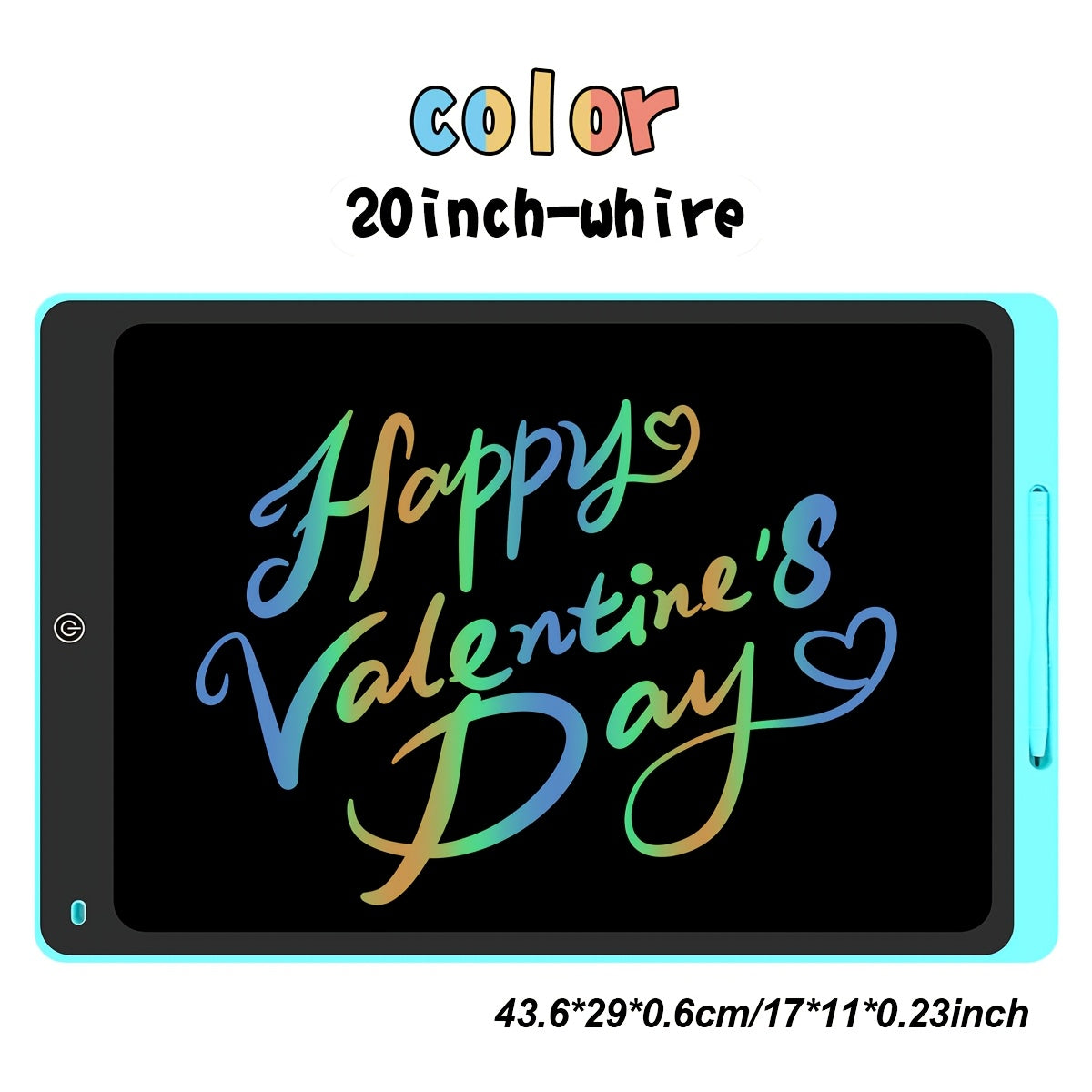 1pc 16" Colorful LCD Writing Tablet for Kids - Erasable And Reusable Drawing Pad for Kids, Educational Art And Craft Toy, Perfect Gift for Day, Christmas, Birthdays - Electronic Whiteboard