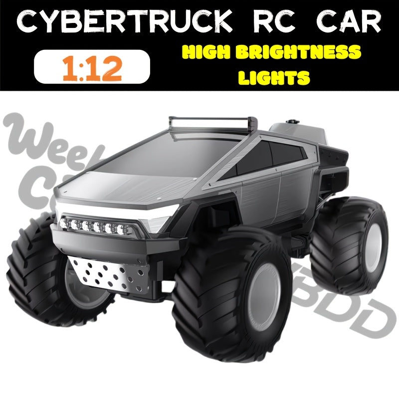 [Remote Control Off-Road] RC Monster Truck Toy 2.4GHz 4WD All Terrain RC Monster Truck Toy, 1:12 Remote Control Car, Realistic Sound Effects, Remote Control Off-Road Vehicle with Ergonomic Grip, Remote Control Off-Road Vehicle with LED Lights, Music, Exce