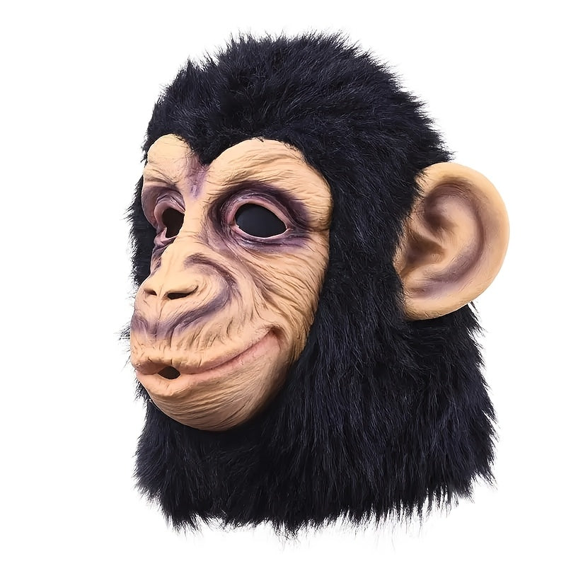 Adult Size Black Gorilla Mask, Realistic Monkey Animal Head Costume, Funky Style Natural Latex, Cosplay Funny, Role Play & Holiday Gift Fashion Monkey Mask