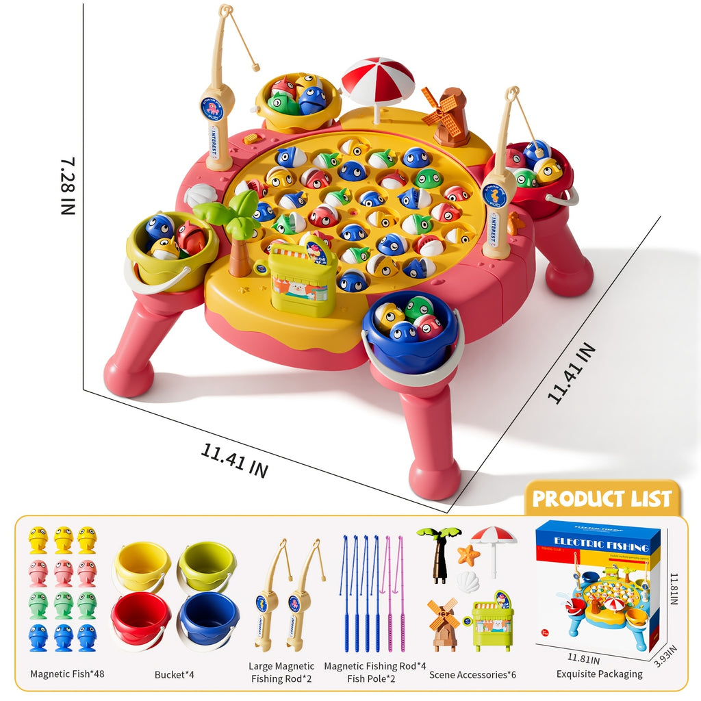 OCEAN 66pcs Magnetic Fishing Game for Kids Toys Boys Ages 3-5 4-6, Magnetic Fishing Toys with Fishing Rods, Birthday Gifts for 3 4 5 6 Year Old Boys Kids, Innovative Toys for Boys 3 to 5 Years 1-8 Players