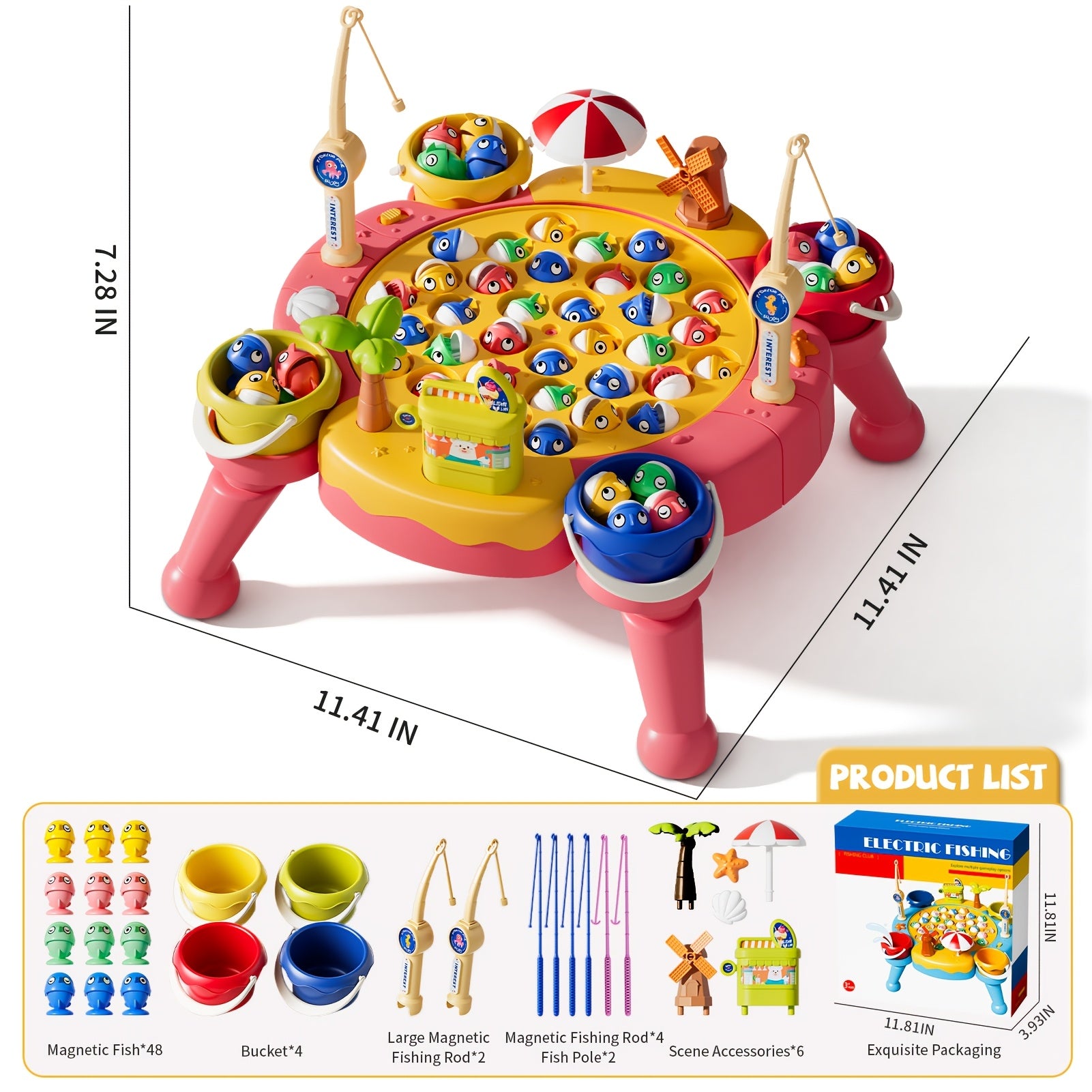 OCEAN 66pcs Magnetic Fishing Game for Kids Toys Boys Ages 3-5 4-6, Magnetic Fishing Toys with Fishing Rods, Birthday Gifts for 3 4 5 6 Year Old Boys Kids, Innovative Toys for Boys 3 to 5 Years 1-8 Players