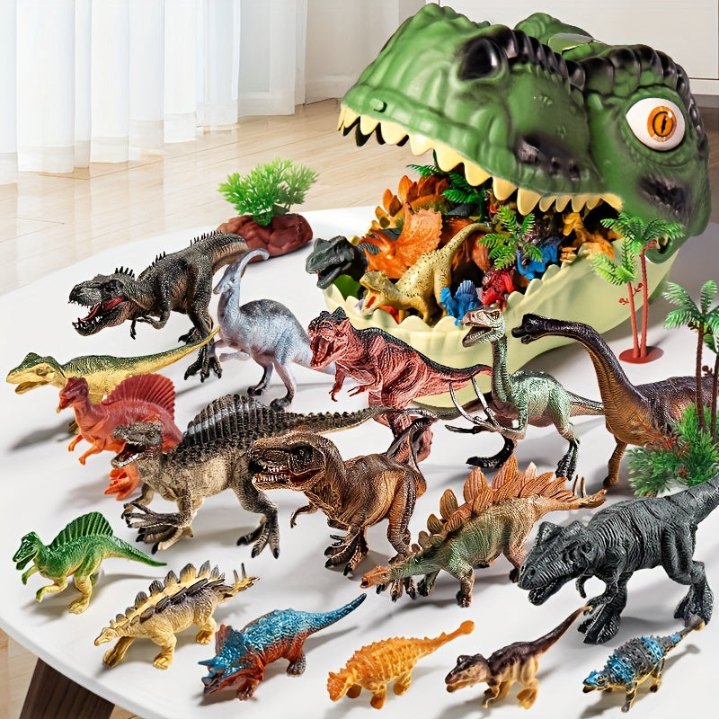 46pcs Dinosaur Toys for Boys - Realistic Jurassic Dinosaurs Figures with Eggs&Trees&Fence, Educational Toy for Youngsters, Creat a Dinosaur World with Parents and Friends, Ideal Easter Gifts for Kids