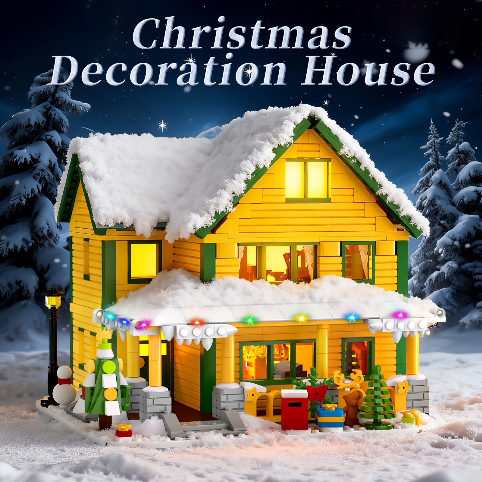1146pcs Christmas Story Building Blocks Set, Classic Movie-Style Large Christmas House Model with Character Figures & Exquisite Interior, Suitable for Family & Family Interaction, Desktop Decoration & Collection, Safe High-Quality ABS Material