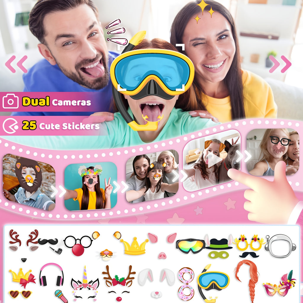 Kid's Fun Explorer Phone - 8GB HD Touchscreen Dual Camera Cell Phone with Dinosaur Design, Kids Smart Phone Toy, Dinosaur Kids Toy Phone, Educational Travel Toy, Perfect Birthday, Halloween, Christmas Gift
