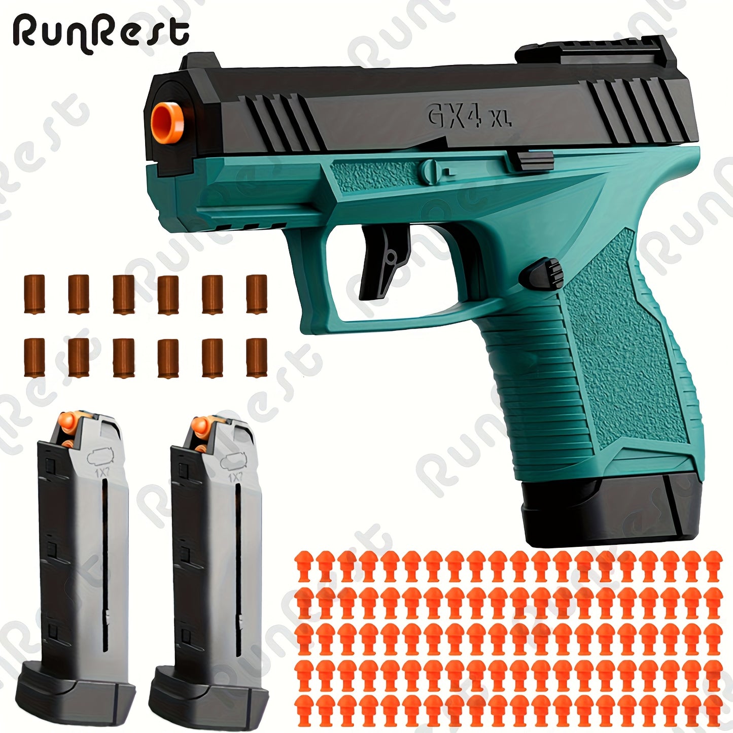 Soft Bullet Toy Guns, Soft Bullet Gun Toy ( 100 Bullets, 12 Shells, and 2 Magazines) Jumping Shell Automatic Rebound Decompression Can Be Empty Hanging Supply Clip, Educational Model Pistol Shooting