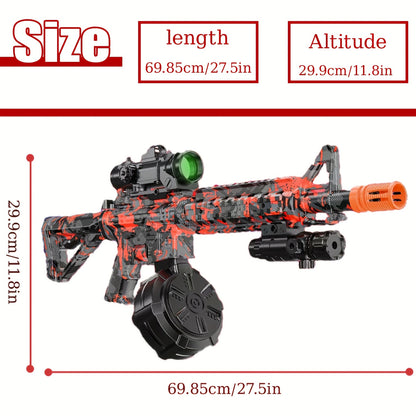 Large Blaster with Drum, Automatic Dual Mode Blaster, for Outdoor Activities -Perfect for Outdoor Team Games & Christmas Gifts, Black And Red