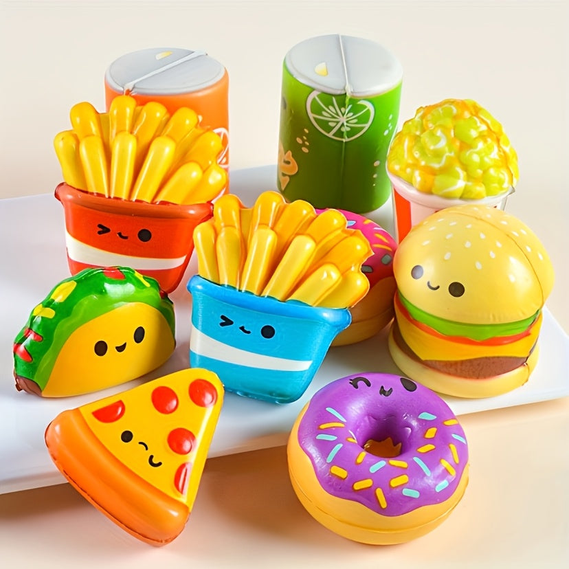 20 Pack  Squishy Fast Food Toys-Slow-Rise(Individually Wrapped)Small Foam Squishies 1.5-2.25" Toys for Kids,  Fidget Toys for Party Favors, Junk Food Goodie Bag Fillers for Kids Birthday Party