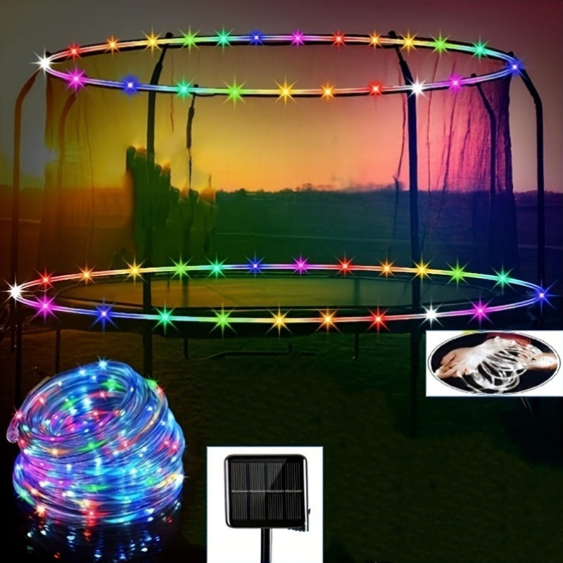 Trampoline Accessories, Trampoline Lights Solar, IP65, 8 Dynamic Modes, Solar Powered Outdoor Light for 8-16ft Trampolines, Commercial Street and Area Lighting, 36V or Below