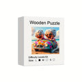 Happy Old Lady Wood Puzzles, Irregular Animal Shaped Unique Wooden Jigsaw Puzzle, Special Holiday Gifts for Friends Family Modern Art Home Decor