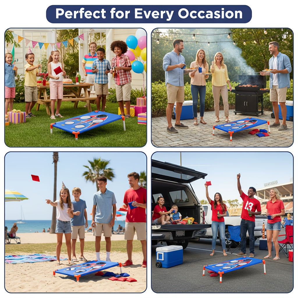 Bean Bag Toss Game Set - 1 Boards, 8 Bean Bags & Carry Bag | Outdoor/Indoor Fun for Kids & Adults | Perfect for Camping, Parties, Beach, Backyard | Halloween & Christmas Gift