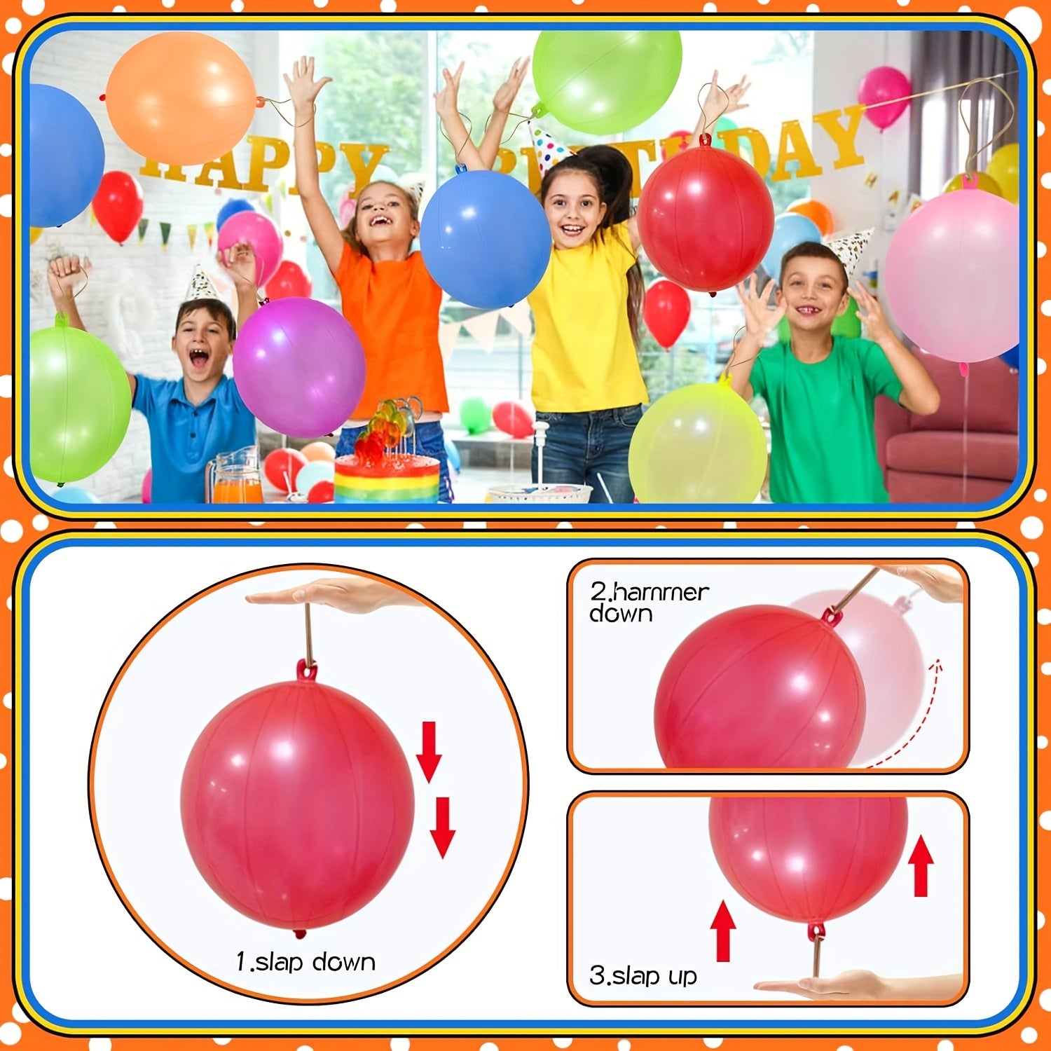 48pcs Punch Balloons, Punching Balloon Party Favors for Kids, Neon Bounce Balloons with Rubber Band for Carnival, Fun, Gift Bag Party Favors.The Best Christmas, Halloween And Easter Gifts