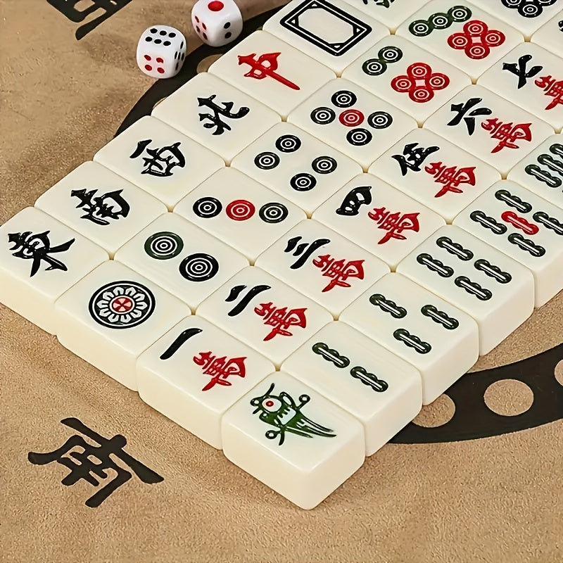 Authentic Mini Mahjong Set - Portable And Compact for Travel, Enhances Logical Thinking, Ideal for Family Fun And On-The-Go Entertainment