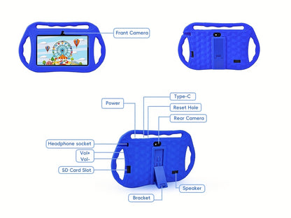 Veidoo Tablet, 7-Inch Android Device, 2GB + 32GB Storage, Wifi Connectivity, IPS Display, Parental Controls, Educational Games, Learning Tablet for Young Children