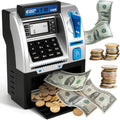 ATM Kids Penny Bank, Kids Banknote And Coin Savings Bank, Electronic ATM Cash Coin Savings Bank with Password, Suitable for Boys Girls Gift Toys, Christmas Gifts, Birthday Gifts