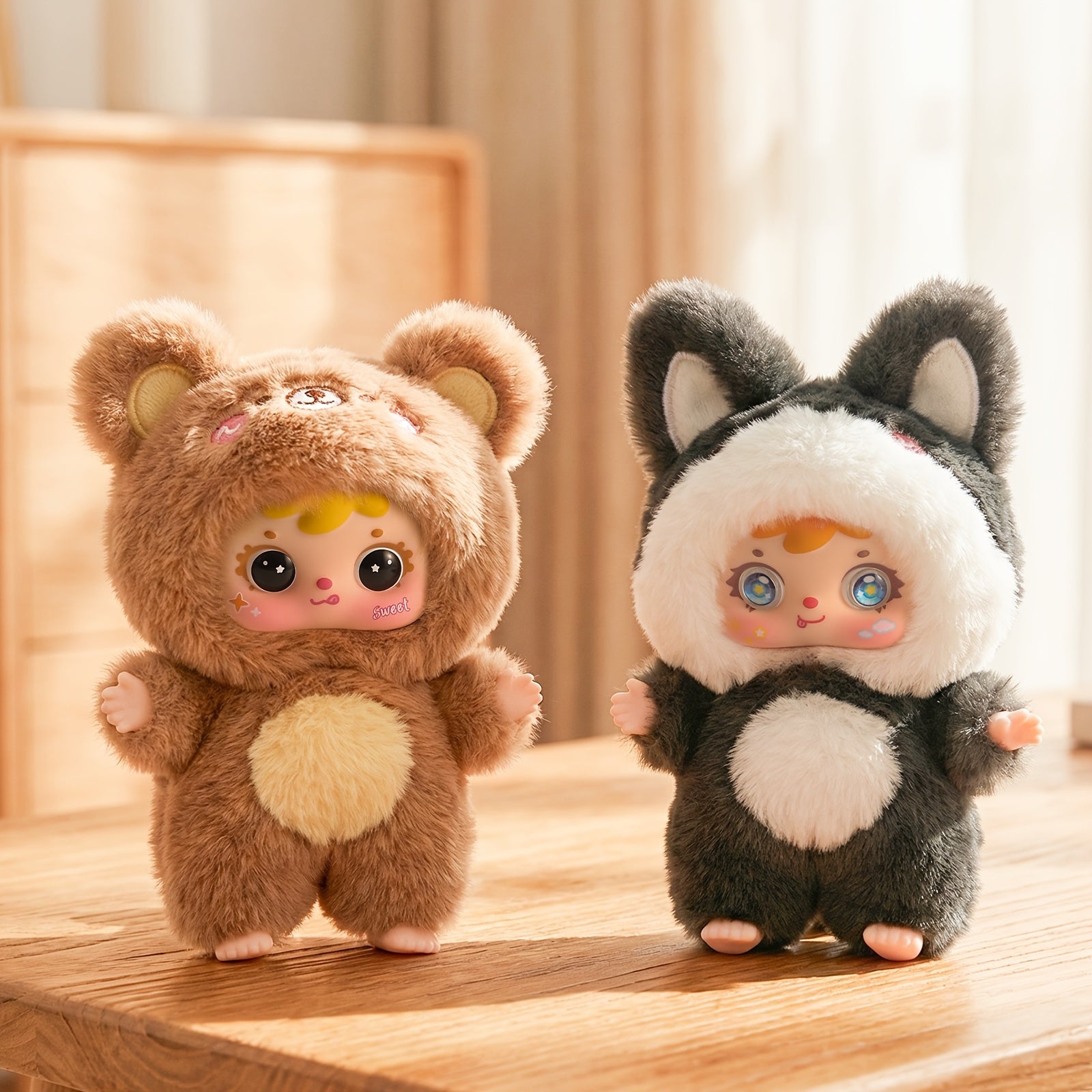 Samuel Cute Pet Series Plush Healing Doll, Cute Rabbit, Bear, Mianyang Shaped, Comes with Hanging Accessories And Birthday Gifts, Style Random 1pc