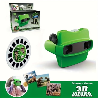 [Educational Viewing Toy] (1 Disc + 1 Machine) With Slides, Children's 3D Sideshow for Kids- an Educational Viewing Toy With Four Themes: Space, Ocean, Animals, and Dinosaurs. Suitable for Children Over 3 Years Old for and Enlightenment. An Interesting Le