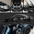 1288pcs Limited Edition Black Super Sports Car Building Block Set- Challenging Assembly Design, Equipped with Openable Hood and Trunk, Functional Headlights, and Realistic Engine- Suitable for Adults and Teenagers, Large Model Kit