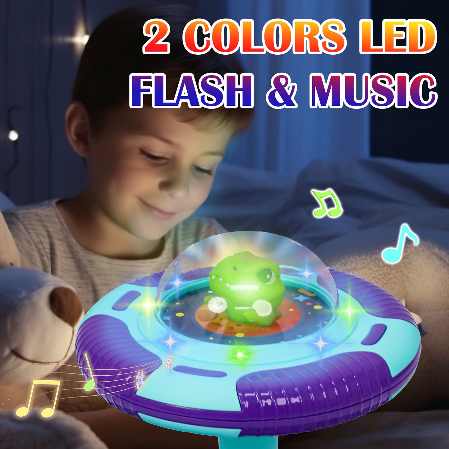 Dinosaur Sit And Spin Toy For Toddlers Girls Ages 18M+, Birthday Gift For Toddler, 360° Spin Seat Indoor Interactive Sensory Toy With Music