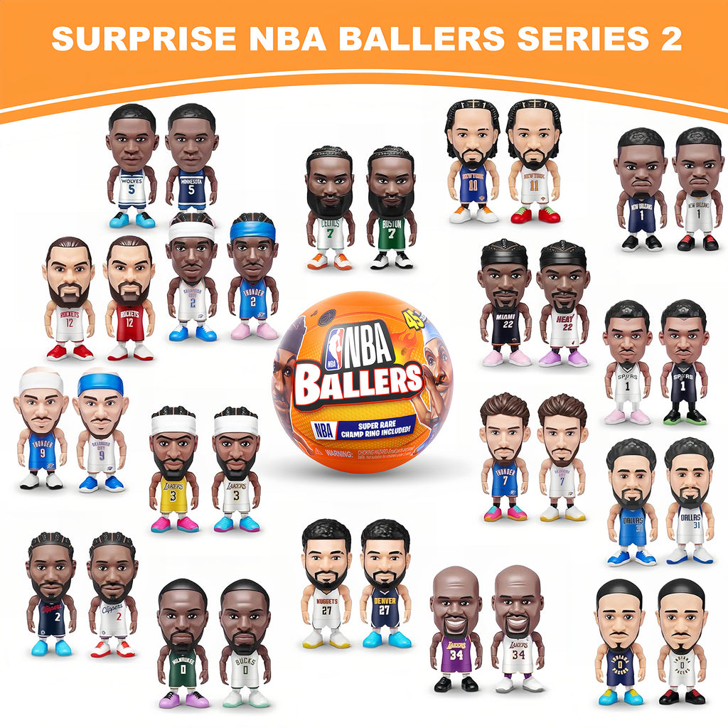 1 pc ZURU Surprise Ballers Series 1 & Series 2, Mystery Capsule Figurine Players Collectibles Toy, Surprise Unboxing Basketball Collectible Sports Toy for Boys, Adults and Collectors