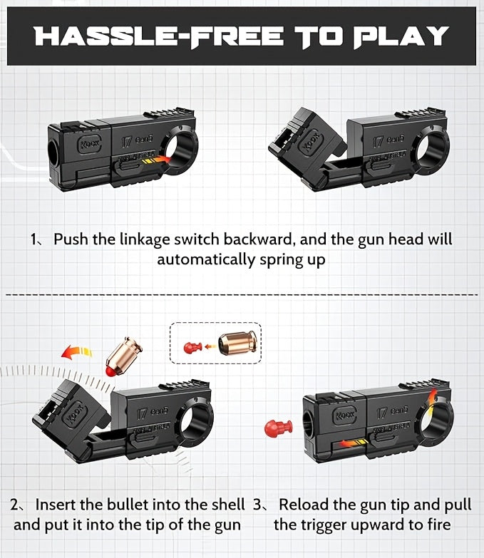 Knock 17Gen5 One-Touch Cartridge Alloy Finger Pistol - Fidgety Fingertip Stress Relief Toys - Case Throwing Softball Guns, Fidgety Novelty And Mischievous Toys, Perfect Gift!