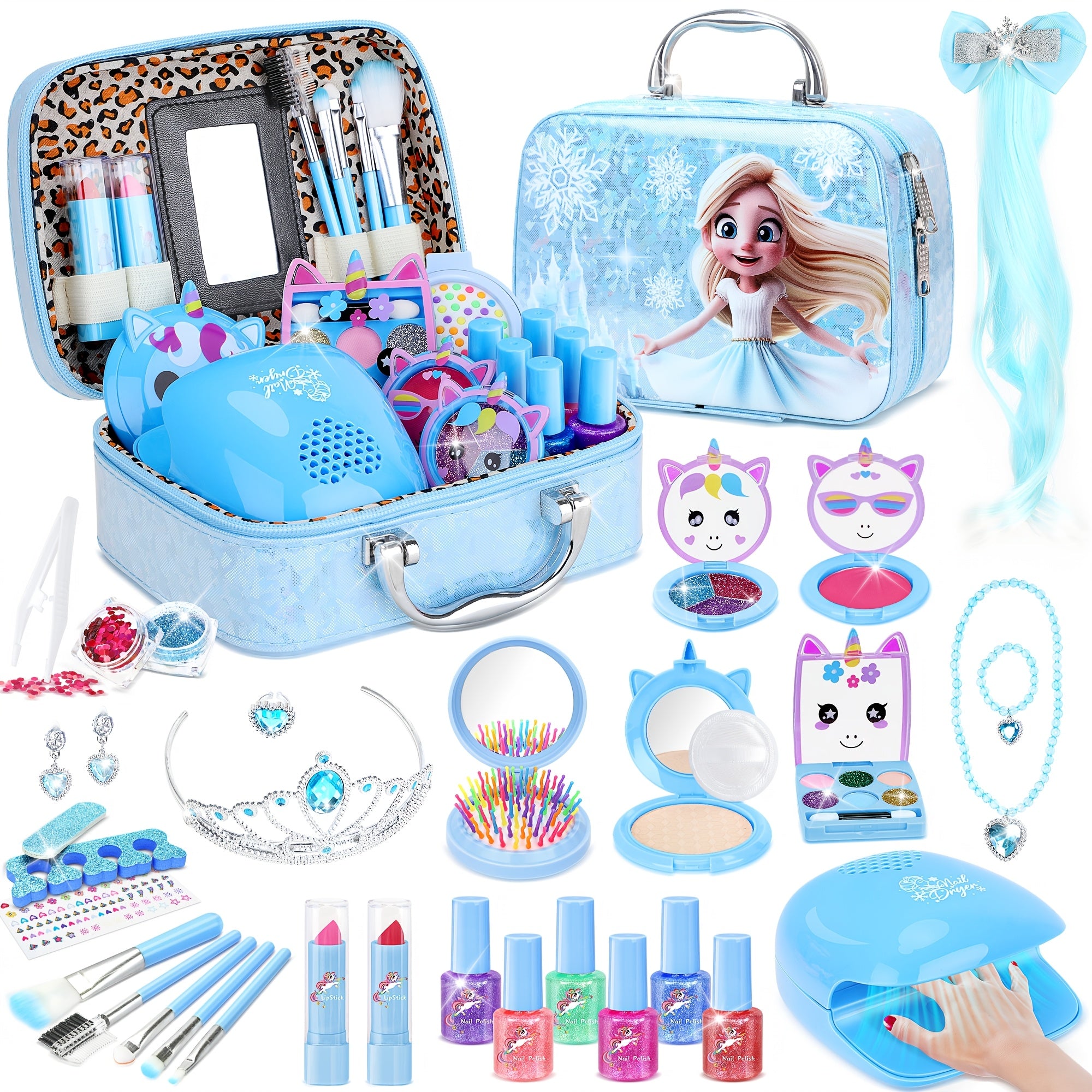 Children's Makeup Sets, Washable, Sets, Nail Art Sets, Princess Toys And Birthday Gifts, Suitable for Girls Aged 3 And Up, Are The Perfect Choice for Valentine's Day, Christmas And Back-to-school Gifts.