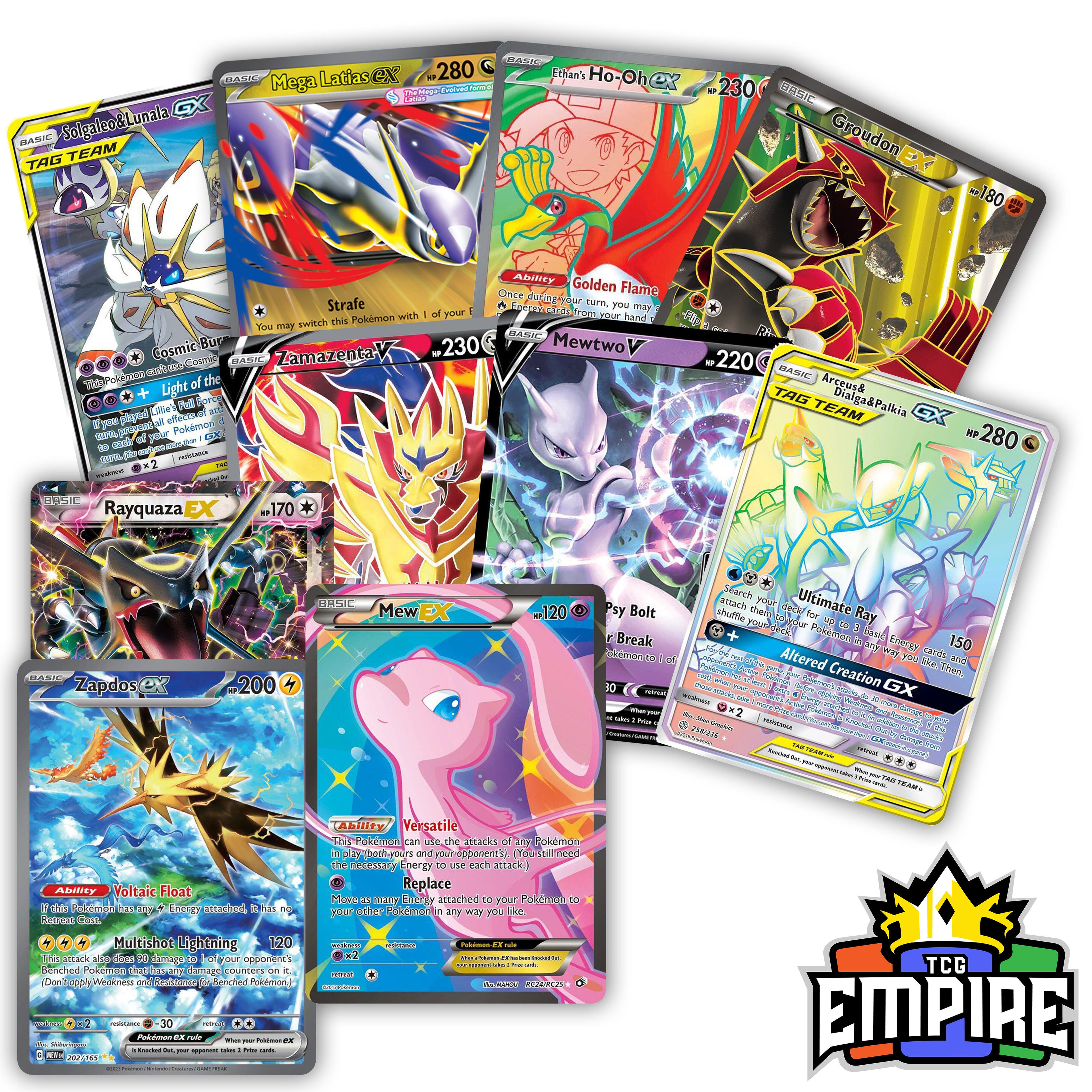 Pokemon V,EX, GX, Mega 5 Card Lot - Legendary & Mythical - Random Selection - Perfect Gift for Collectors!