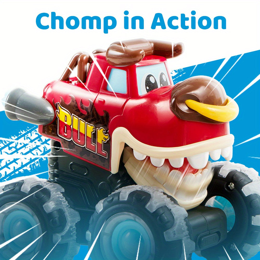 3 Packs Monster Truck Toy for Kids, Motion Activated Light-Up Cars for Toddlers - Monster Glow Rover LED Lightning Wheels, Press And Go Dinosaur Trucks, Baby Toy Present, Perfect Easter Birthday Gifts for Boys And Girls Age 708.66inch+