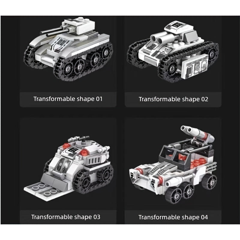 1628pcs 8-in-1 Snow Tank Armored Vehicle Building Blocks Set, Premium Edition with Enhanced ABS Material, 9 Variable Military Models Advanced DIY Construction Kit, Creative Bricks for Adults 14+, Christmas Gift, Halloween Gift Idea, Birthday Present