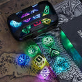 Illuminated RGB DND Dice Collection, 7-Color Polyhedral Role-Playing Dice with LED Features And Charging Case, Perfect for Christmas And Birthday Presents (Astral Shard Black)