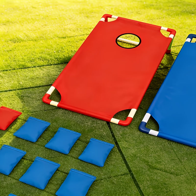 [Portable Beanbag Game] 1 Portable Beanbag Throwing Game Kit - Foldable, Durable, And Portable, Perfect for Outdoor Parties, Camping, And Backyard Fun - Available in Red And Blue Upgraded Versions, Includes 1 Hole Board And 12 Beanbags, Red And Blue Two-T
