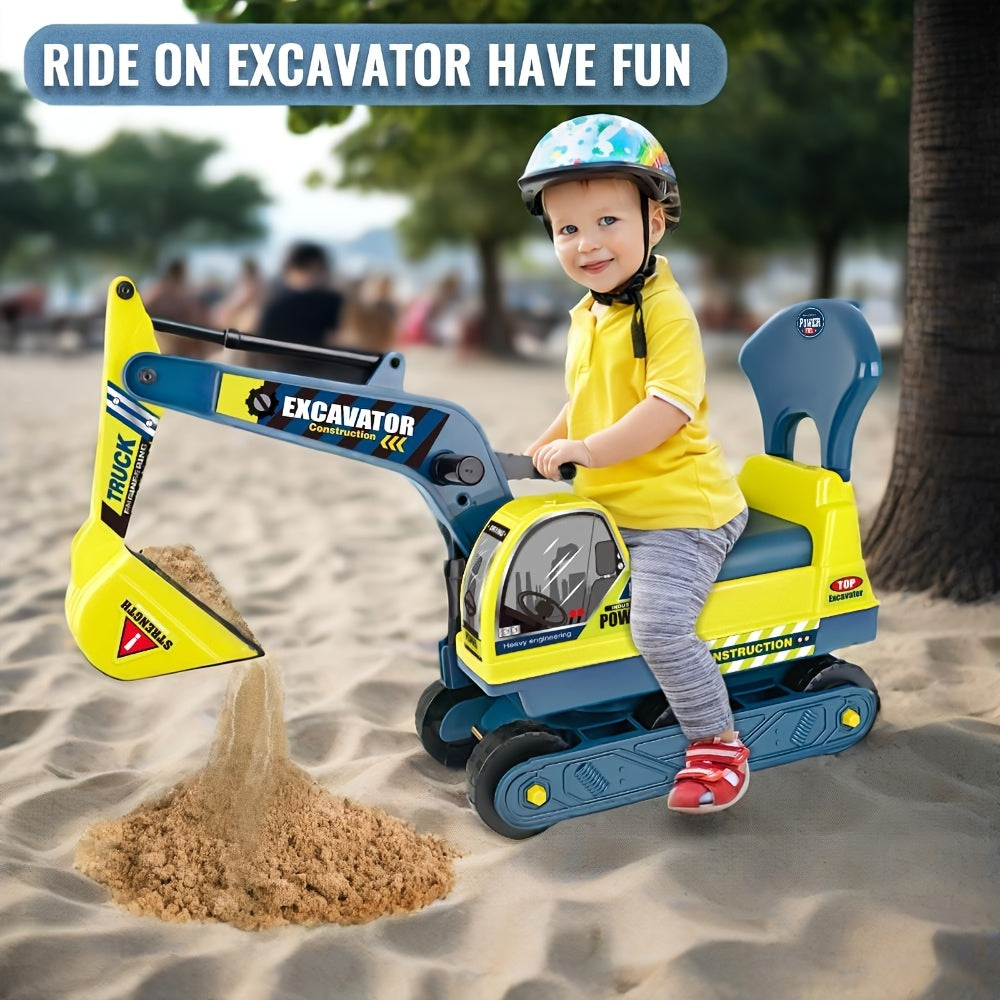 [Holiday Gift Birthday Gift] Large Ride-On Engineering Vehicle Toy - Manual-Powered Beach & Indoor Play, Ride On Toys Design Gifts with Safety Bumpers, Durable Construction Truck-Holiday Gift & Sturdy Build Quality Ages 3 4 5 6 +, Perfect Birthday Gift To