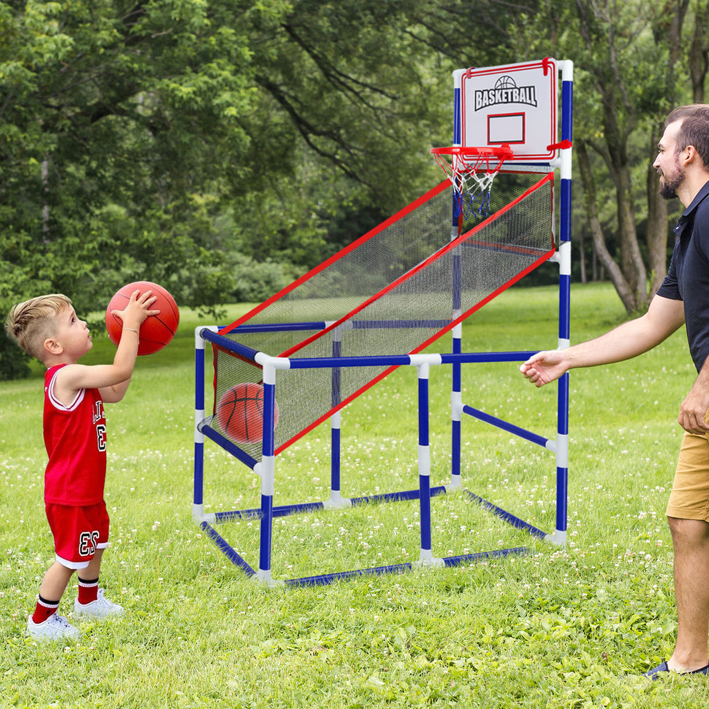 Basketball Game Set with 2 Balls for Kids,Adjustable Toy Game Sport with Storage for 3 to 6 Years Old, Kids Basketball Hoop Suited for Outdoor and Indoor