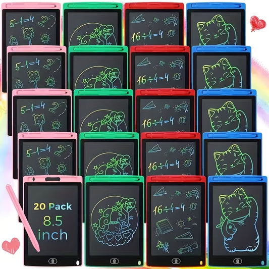 [Ideal Gift] 10/20pcs LCD Writing Board, Suitable for Children Aged 3-8-8.5-inch Reusable And Erasable Doodling Board, Blue, Red, Green, Pink - Ideal Educational Toy, Perfect for Drawing, Birthday And Festival Gifts Creative Play Takes Time! Colorful Tabl