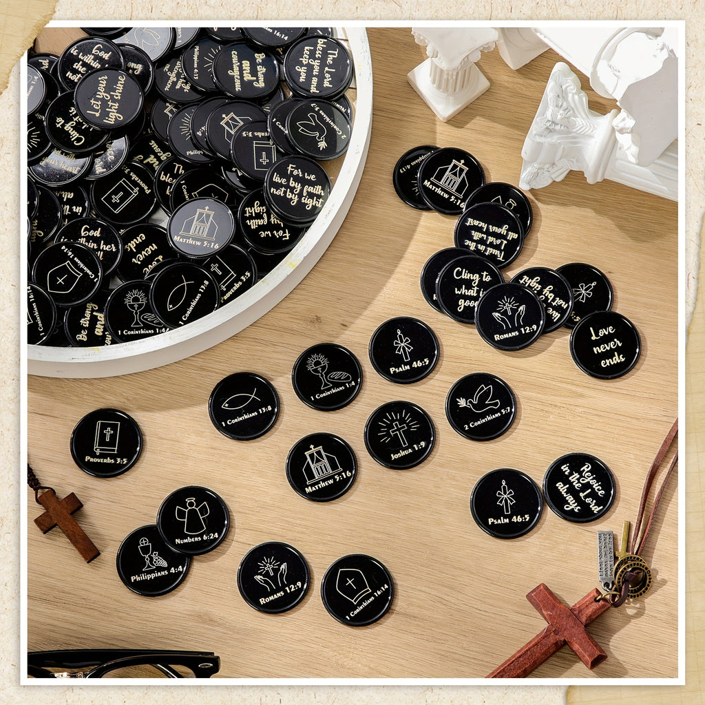 120pcs Christian Gift Bulk Bible Verse Party Favors Christian Themed Tokens Bible Verse Coins for Sunday Motivational Quote Token for Church And VBS Prizes (Classic)