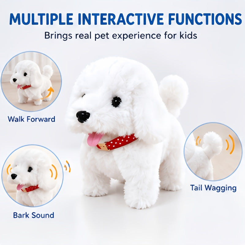 2026 New Realistic Robot Dog Toy, Interactive Plush Puppy, Walks, Barks And Wags Tail, Smart AI Electronic Pet Toy, Cute Stuffed Dog Gift for Boys & Girls, Birthday Halloween Christmas Gift