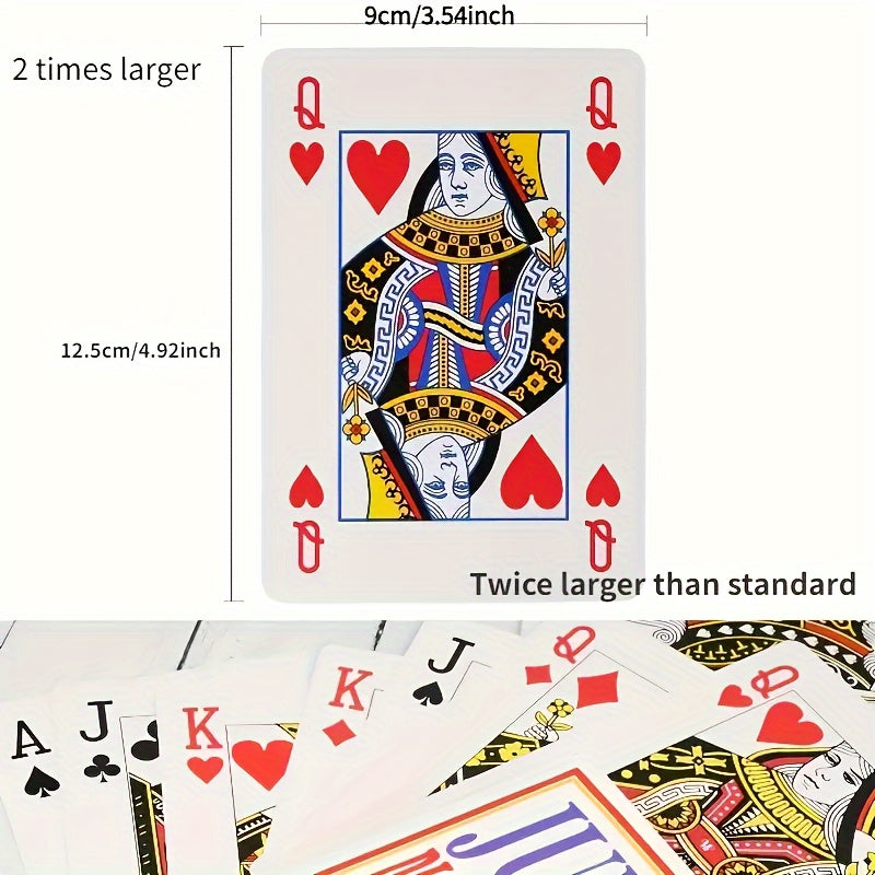 Extra-large Playing Cards, 2x/4x/6x Size Poker Cards, Giant Game Cards, Tabletop Fun Games, Suitable For Parties And Outdoor Entertainment